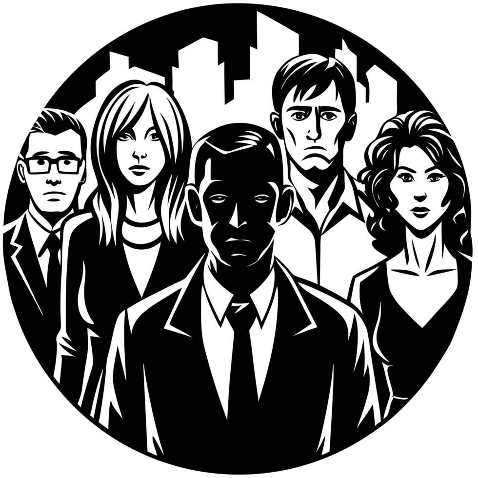 Versatile Silhouette People Collection on White Background for Design Projects vector