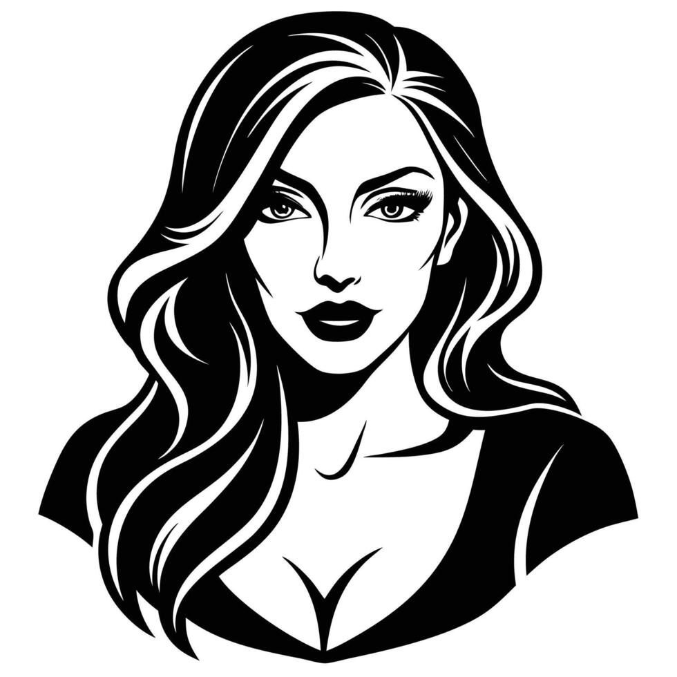 Minimalist Feminine Silhouette Against a White Background vector