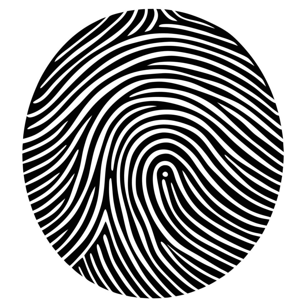 Intricate Golden Fingerprint Created by Technology vector