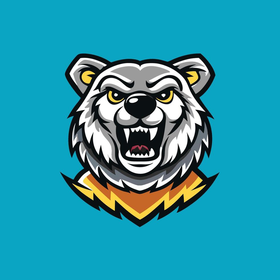 Flat Modern Illustration of a Bear in Stylish Design vector