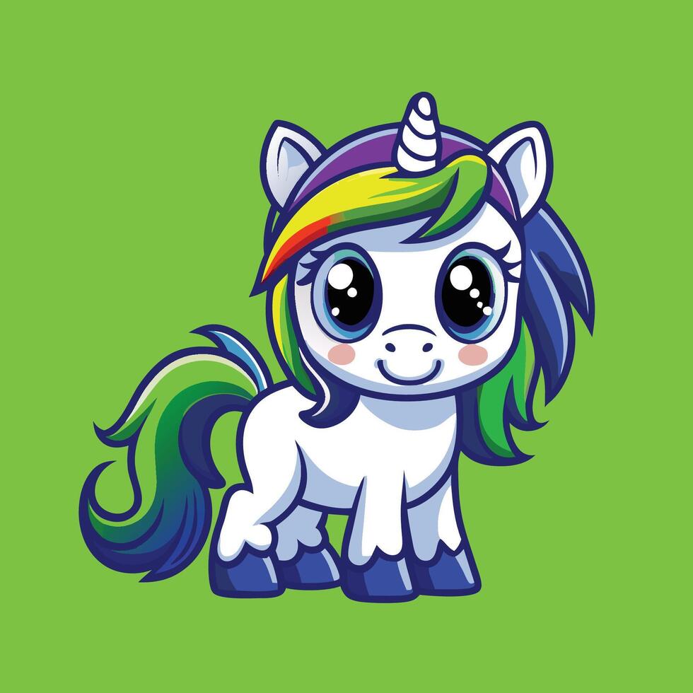 Rainbow Pony Illustration with Intricate Details for Design Projects vector