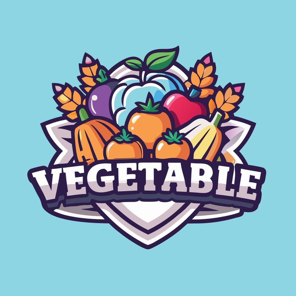 Vibrantly Colored Vegetable Logo Emphasizing Freshness and Variety vector