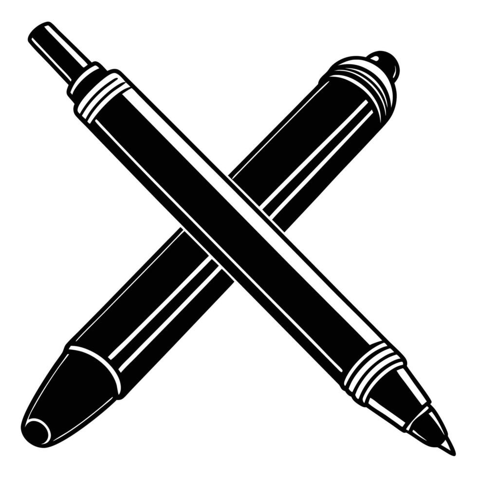Colorful Collection of FeltTip Pens Laid Out on White Background vector