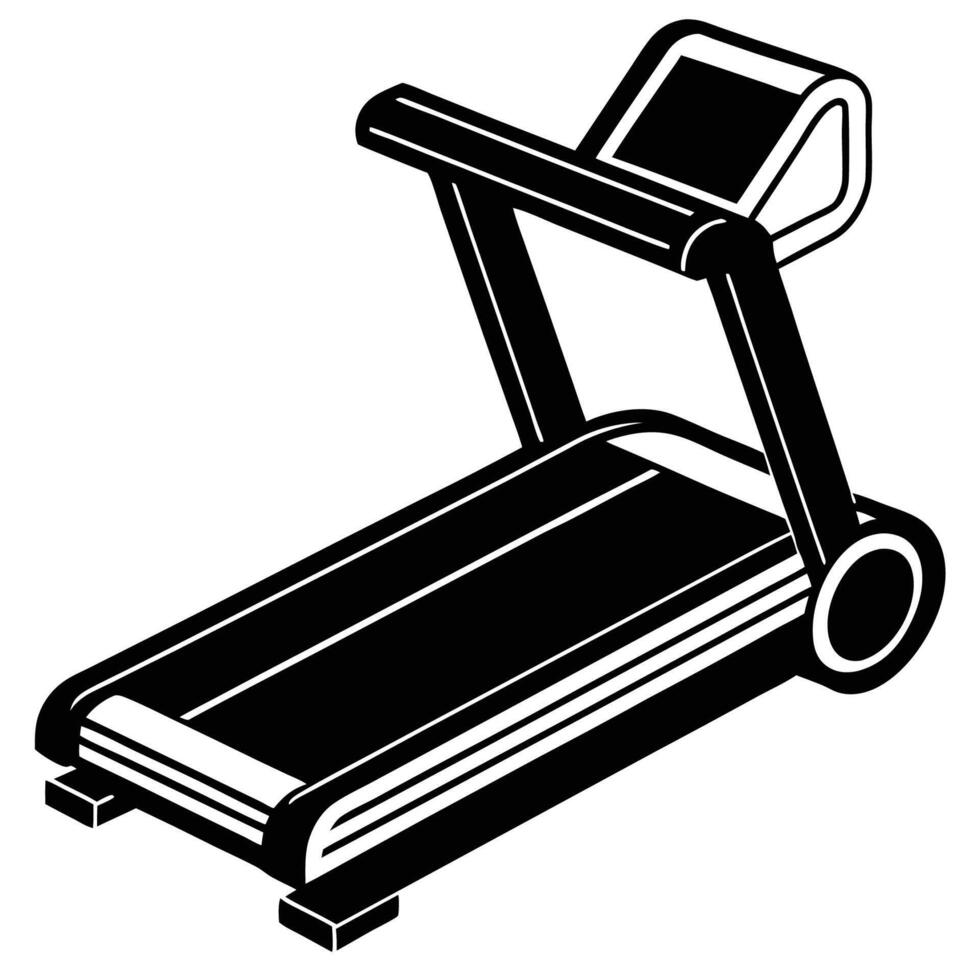 Flat Style Illustration of a Treadmill Isolated on White Background vector