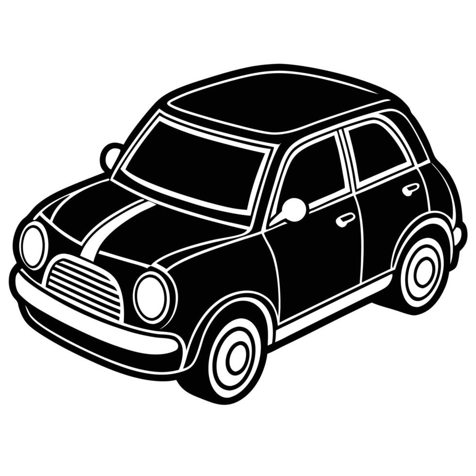 Cartoonish Green Car Design in Isolated White Background vector
