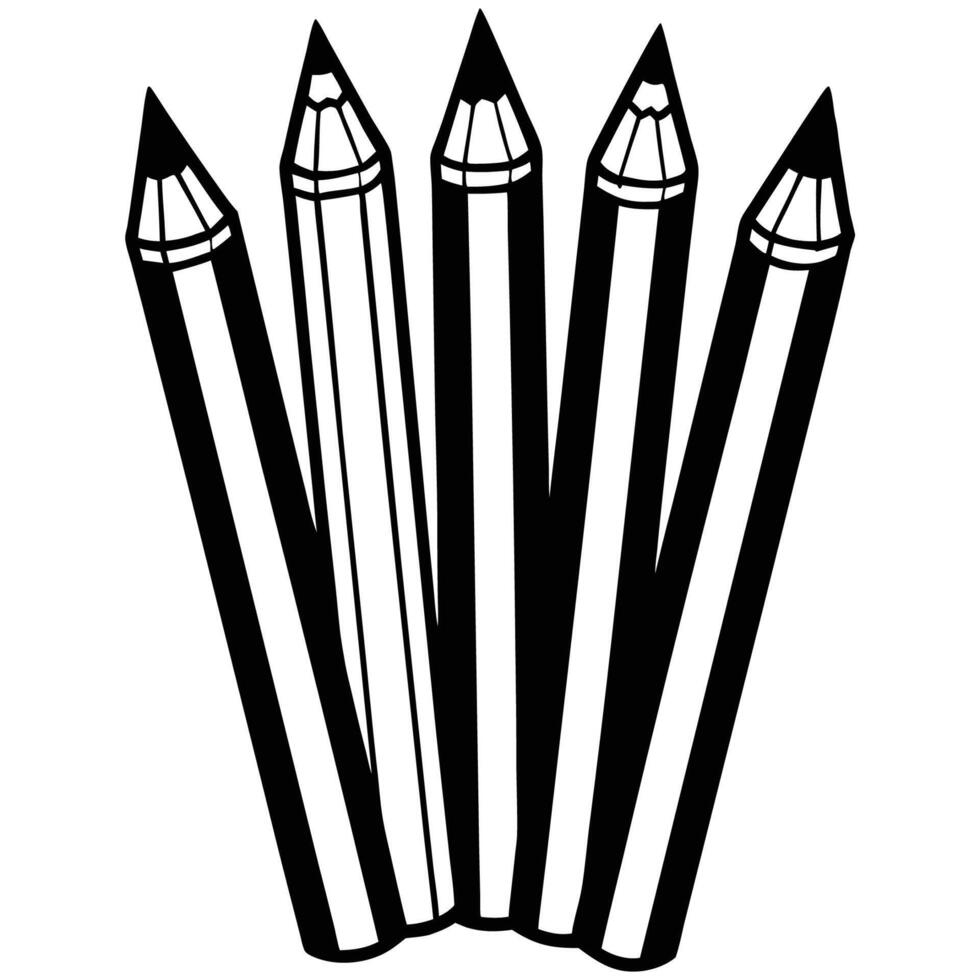 Vibrant Colored Pencils Arranged Neatly on a Pristine White Background vector