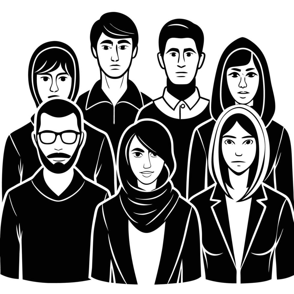 Faceless People Isolated Set for Illustration Design and Decoration vector
