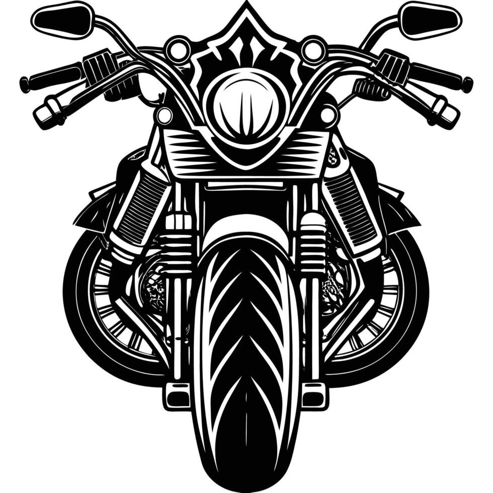 Rendering of a Motorcycle from the Front View vector