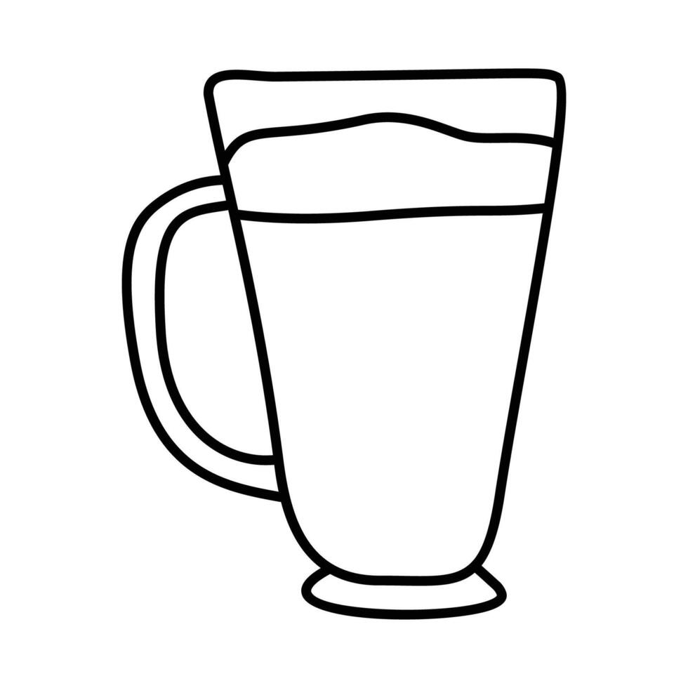 doodle black and white drawing of a cup of coffee vector