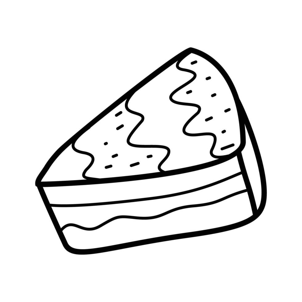 Piece of cake doodle illustration. vector