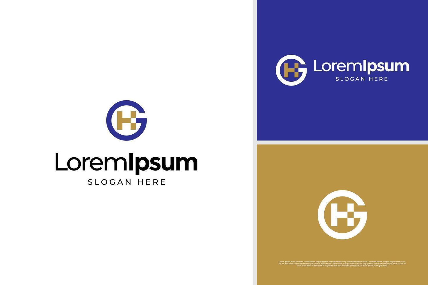 Minimalist of letter GH or HG logo design vector