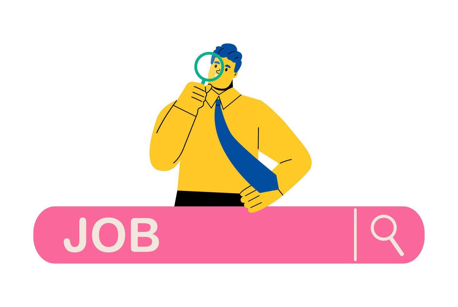 Job seeking, recruitment and employment - business concept illustrations. Finding goals. Flat illustration isolated on white background vector