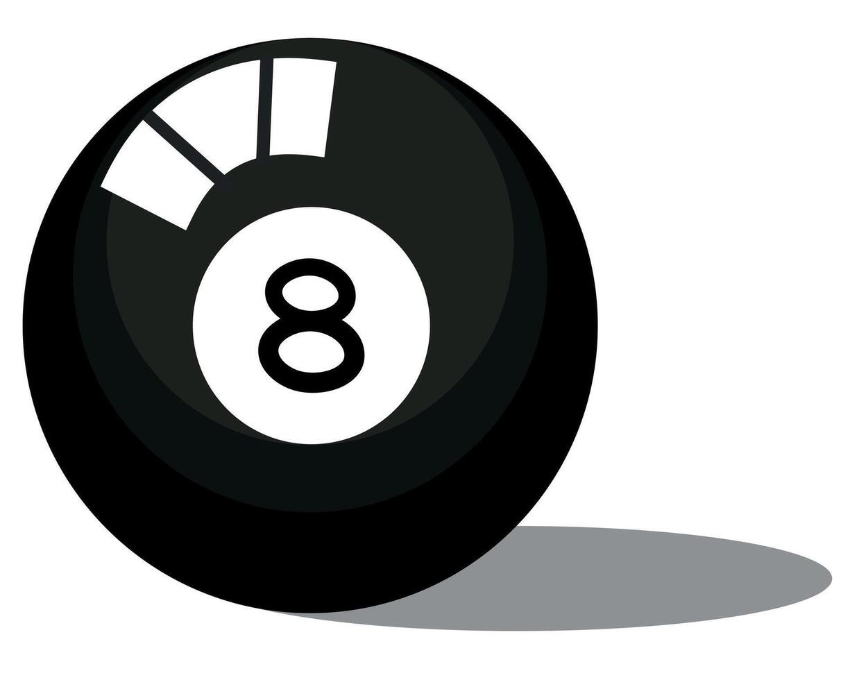 Cartoon 8 Ball Pool Sport Design Element, Metaphor for Uncomfortable personal position in life, Gambling graphic illustration vector