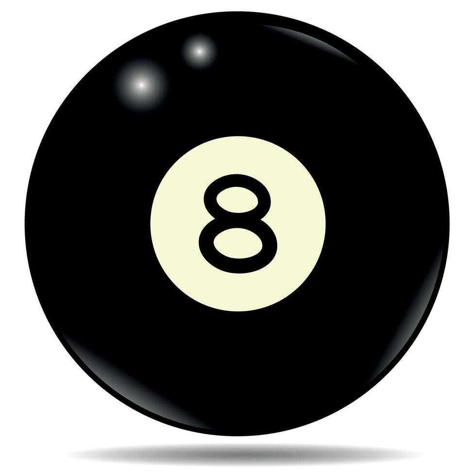 Realistic pool 8 Ball Sports Design Element, Metaphor for an unfavourable personal position in life or a Gambling graphic illustration vector