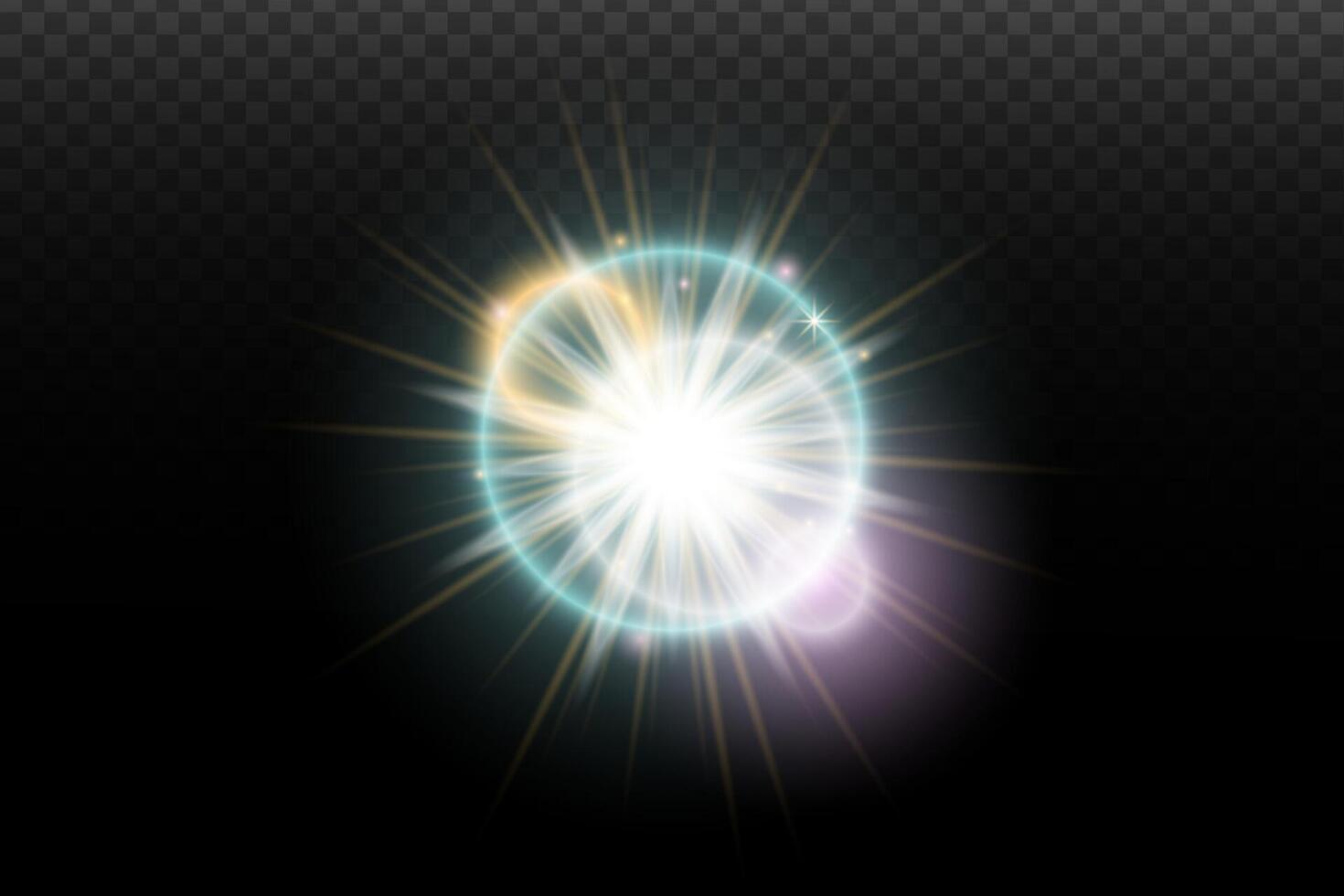 a glowing light with a starburst effect vector