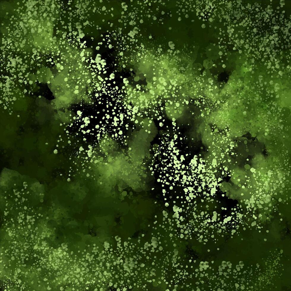green watercolor background with stars and bubbles vector
