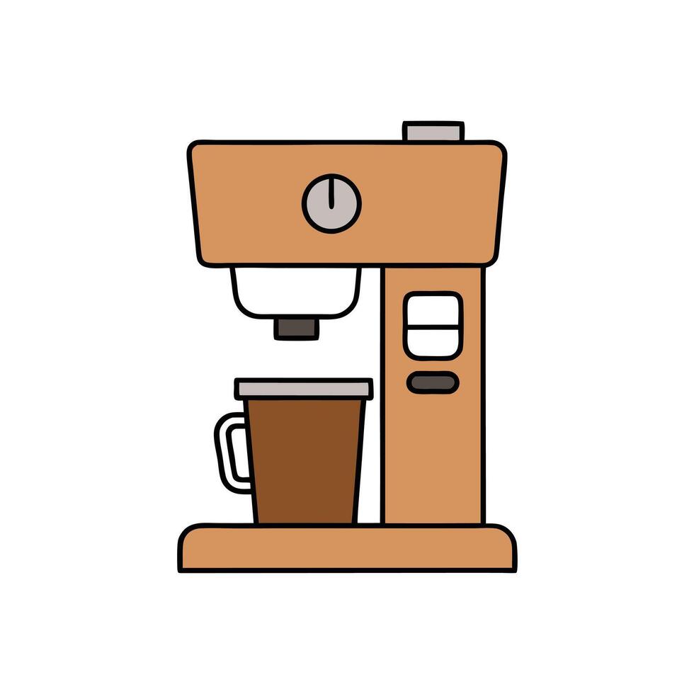 Modern Style Coffee Machine Illustration vector