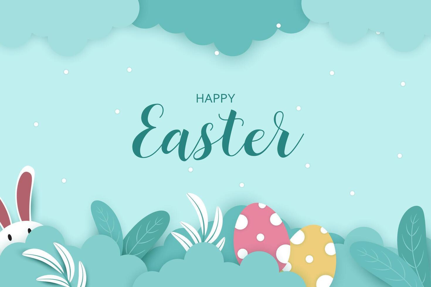 Funny easter background with cute Easter egg illustration vector