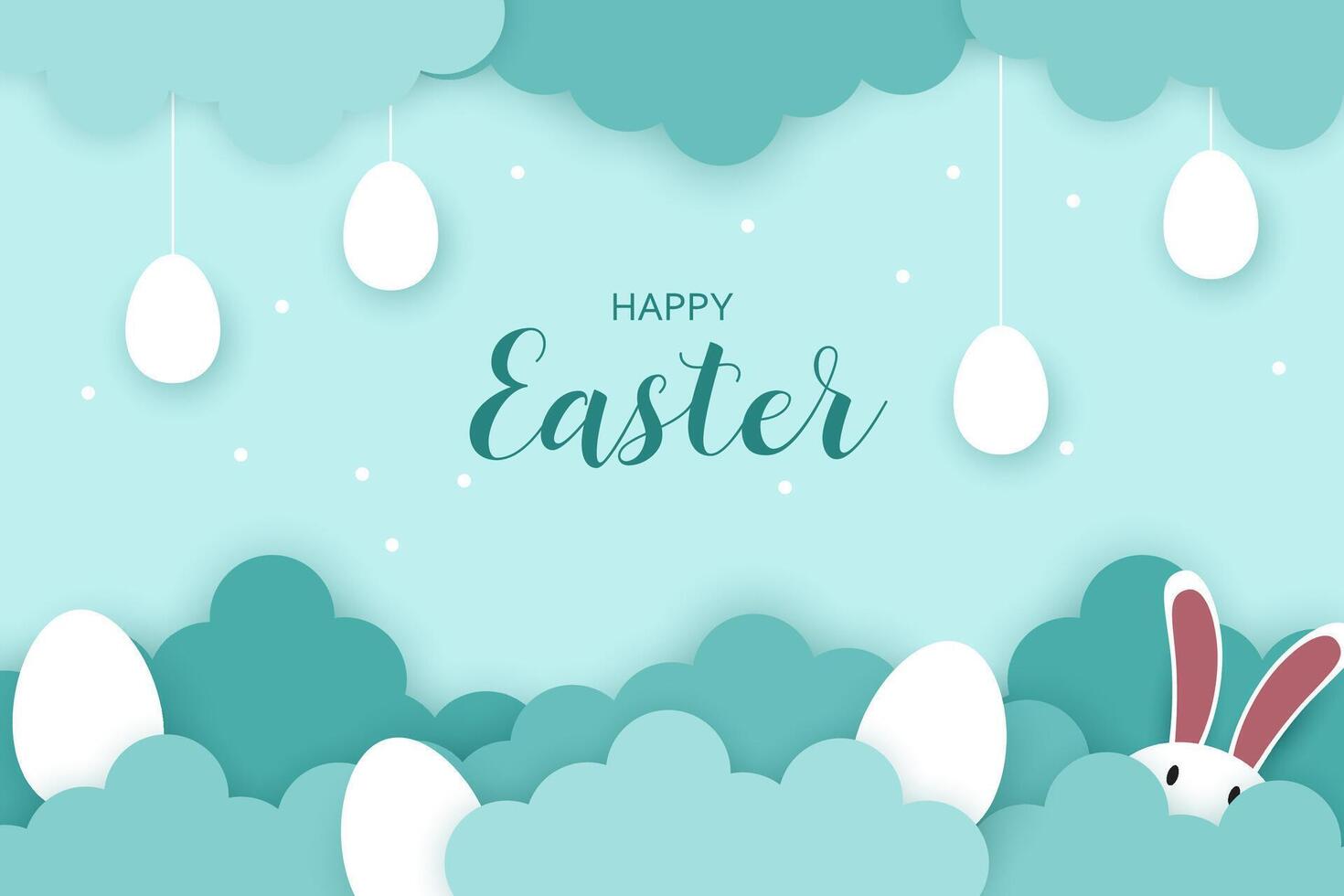 Easter background with cute Easter egg illustration vector