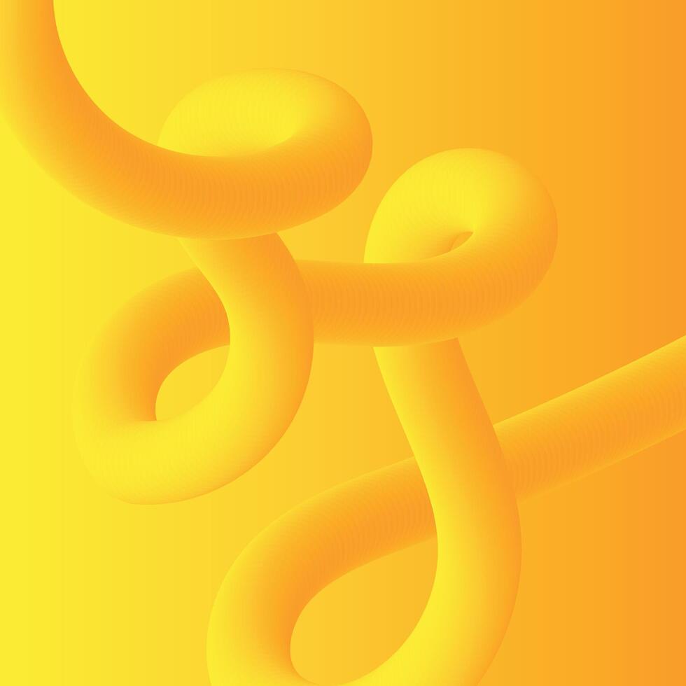 Abstract 3d curve line. Yellow gradient liquid blended fluid. 3d blend stripe path. Creative yellow fluid shape design. Futuristic wave concept vector