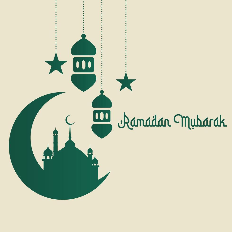 Flat traditional islamic design ramadan kareem background vector
