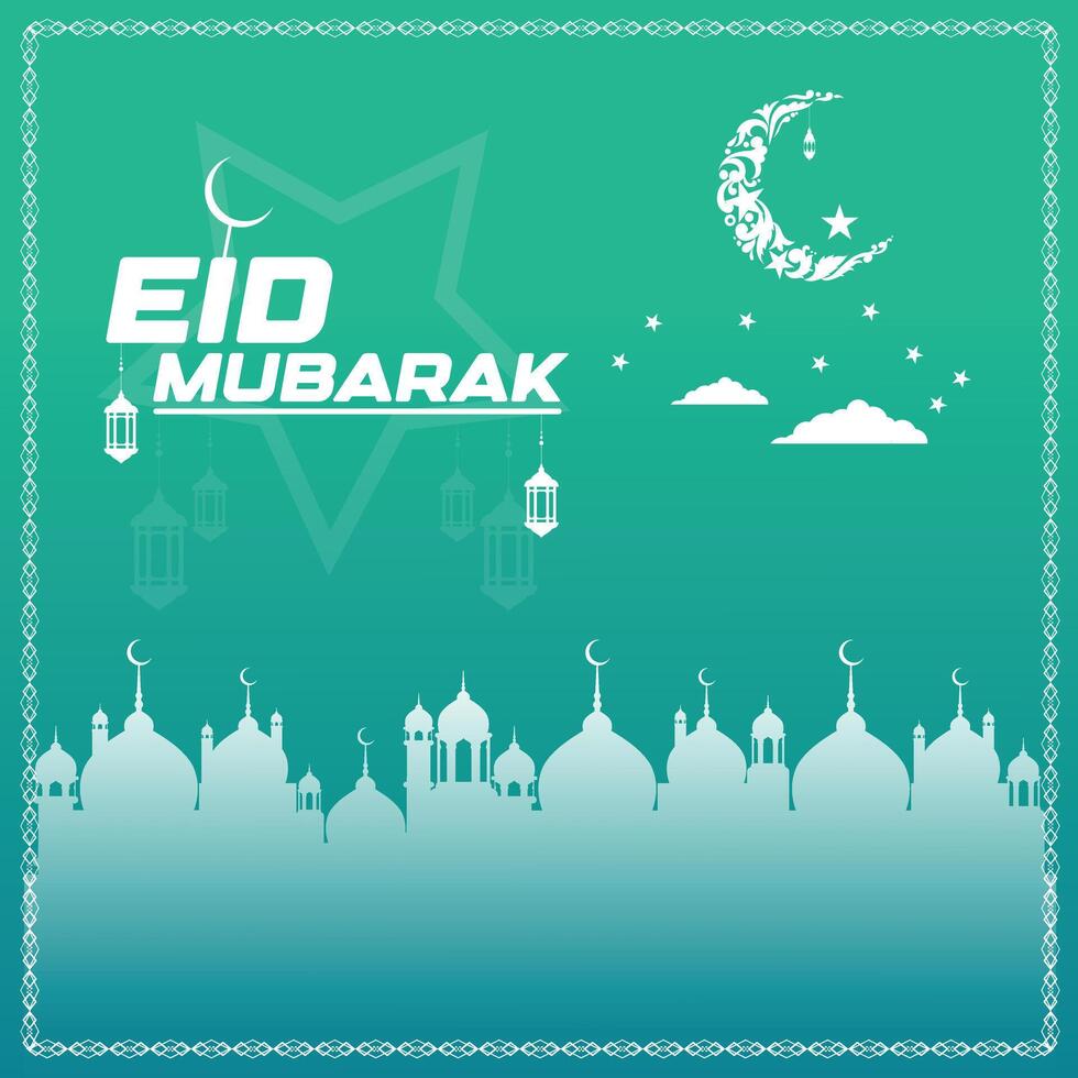 Eid Mubarak Ramadan Mubarak Eid ul Fitr Mubarak Facebook social media web Banner template design vector