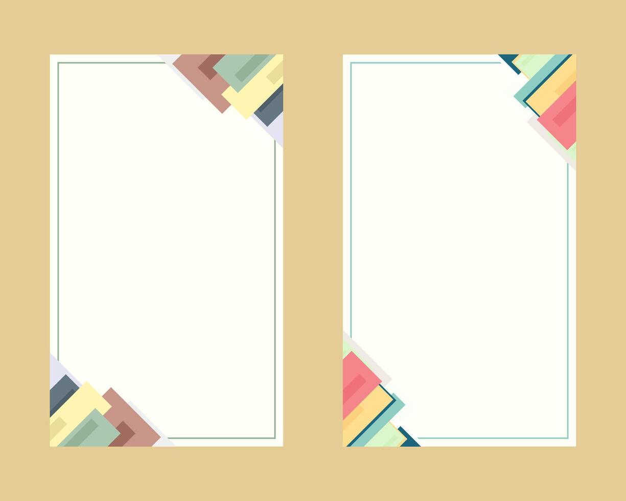 Invitation Card Border Templates with Geometric Designs vector