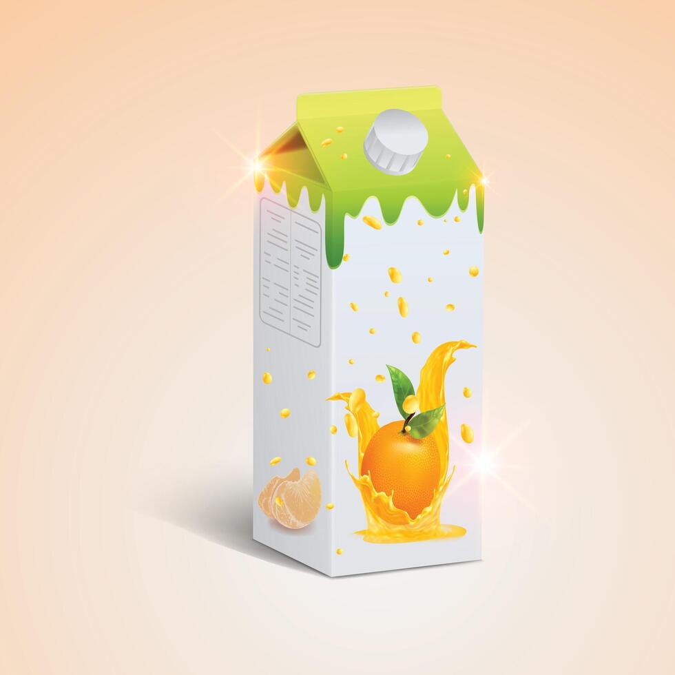 Orange juice container product Packaging Mockup. vector
