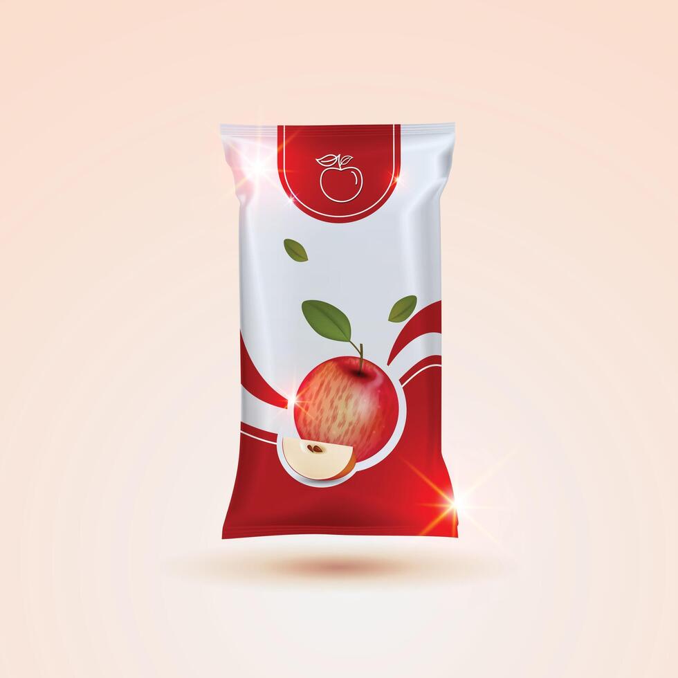 Apple fruit product Packaging Mockup Background. vector