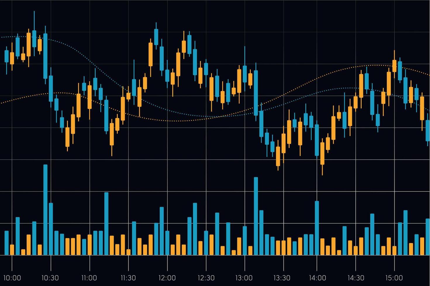 Stock market financial graph with trading candlestick chart vector