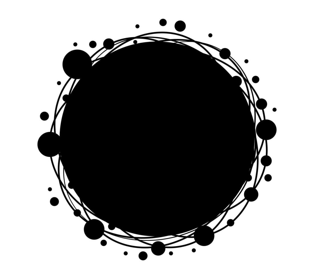 Abstract black circular ink splash with artistic effect vector