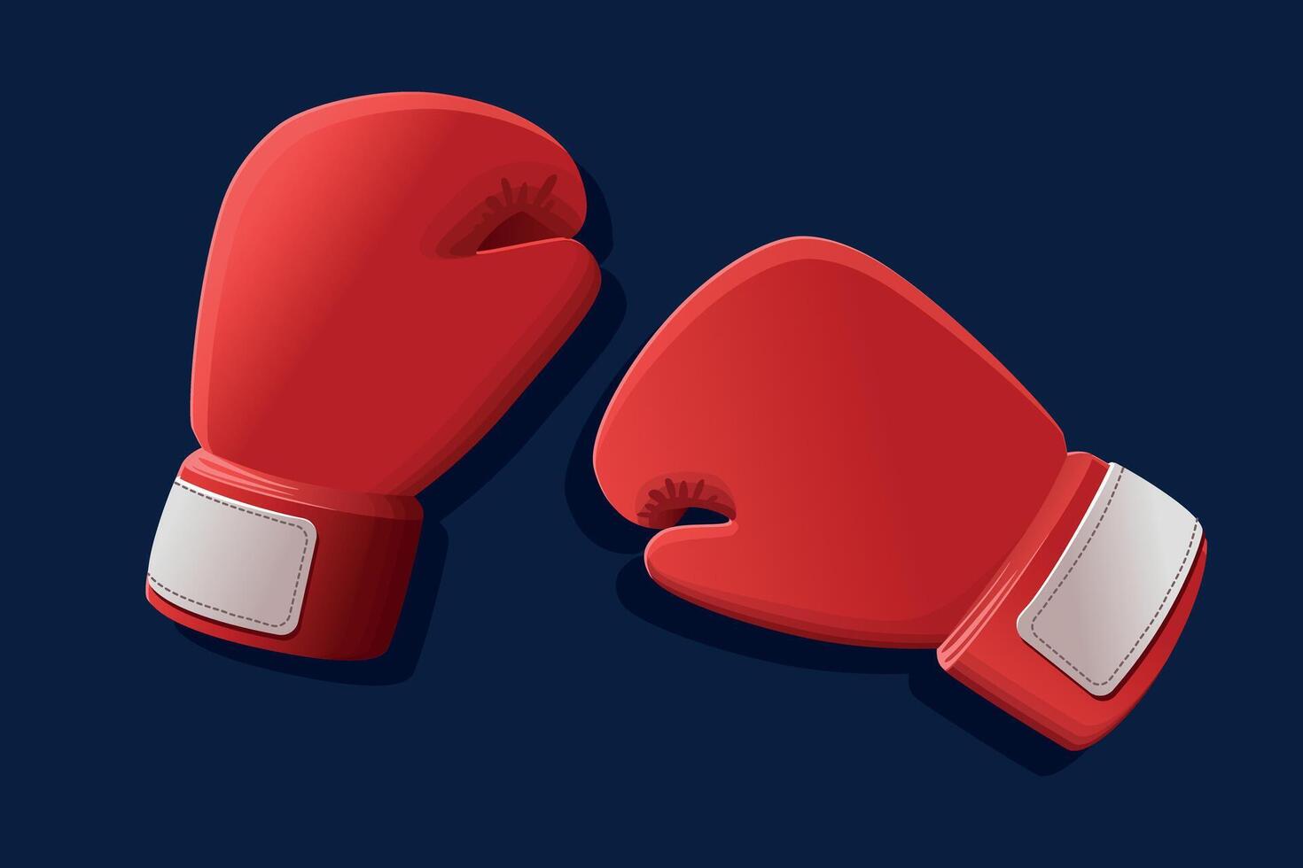 Red boxing gloves isolated on dark background vector