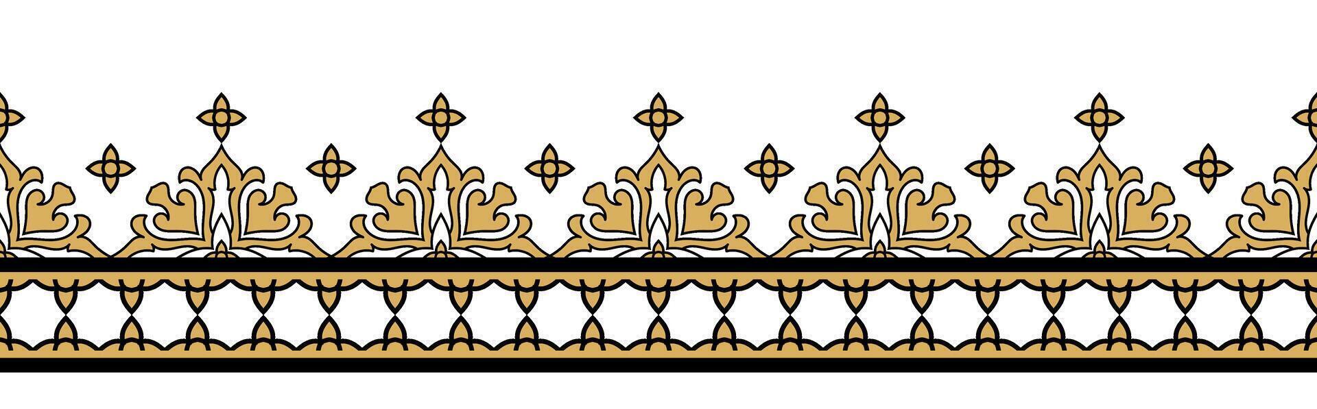 Antique Textile Clothing Vintage Border Pattern. vector