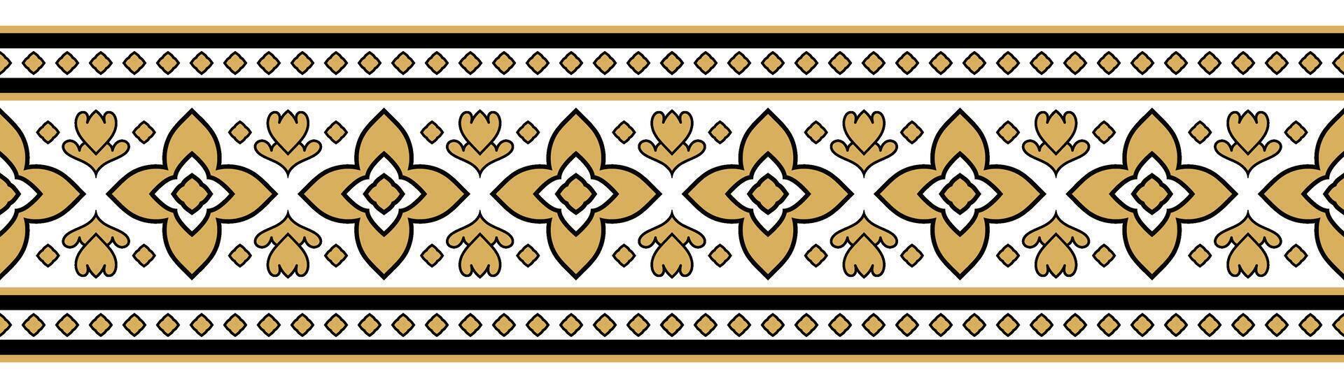 Ethnic Floral Border Design Indian Pattern. vector