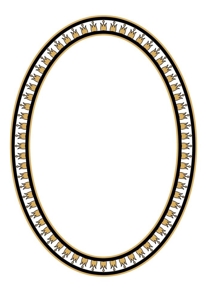 Vintage Round Ethnic Border Classic Frame Design. vector