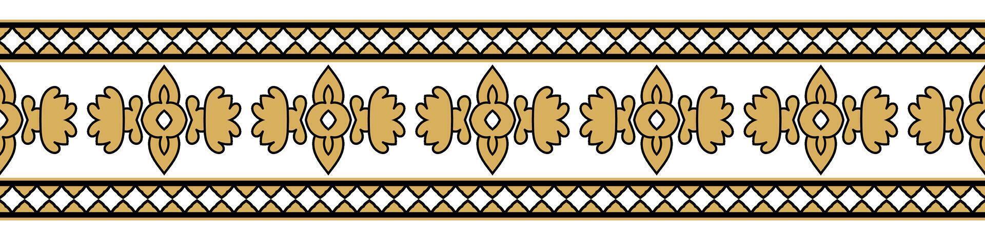 Floral Ethnic Border Design Indian Pattern. vector