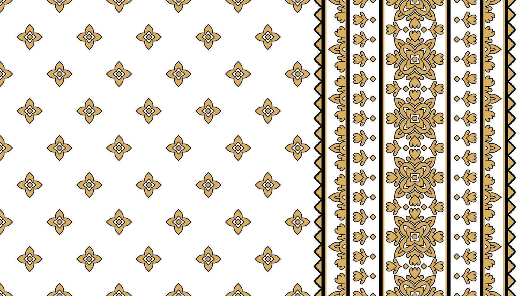 Damask Floral Ethnic Pattern Seamless Design Ornamental. vector