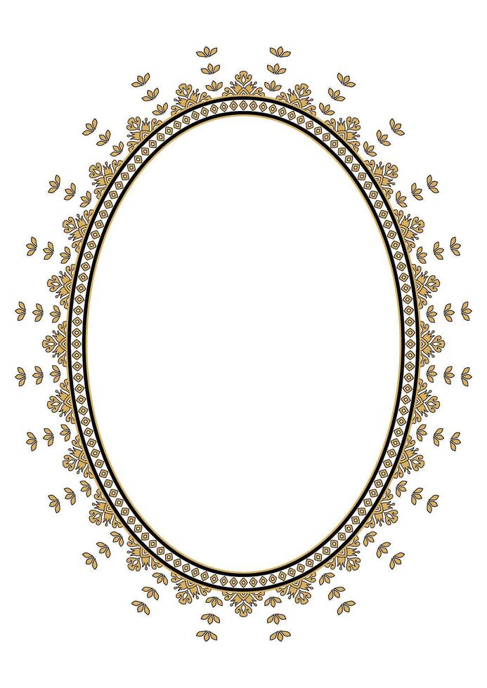 Classic Vintage Round Frame Ethnic Border Pattern. vector