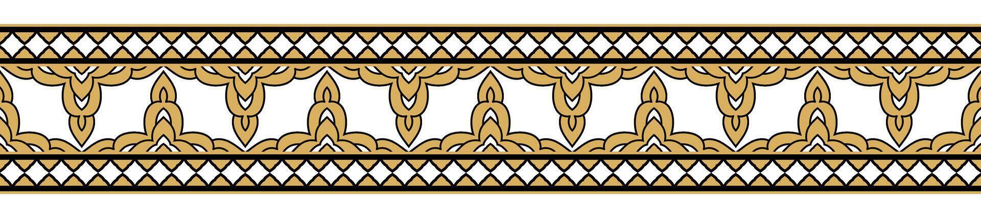 Indian Border Design Floral Ethnic Pattern. vector