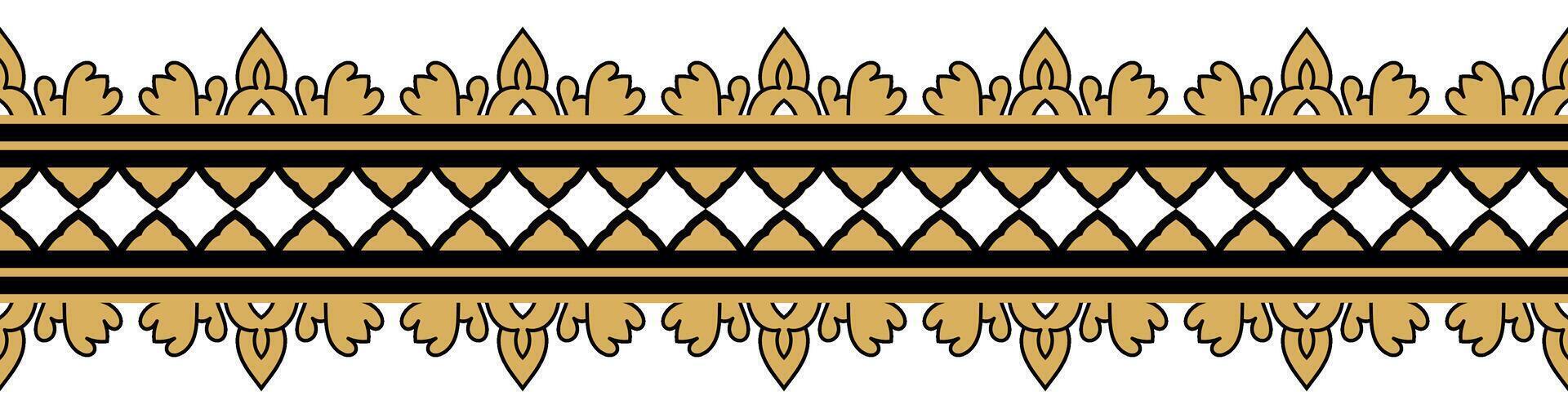 Elegant Floral Ethnic Pattern Indian Border Design. vector