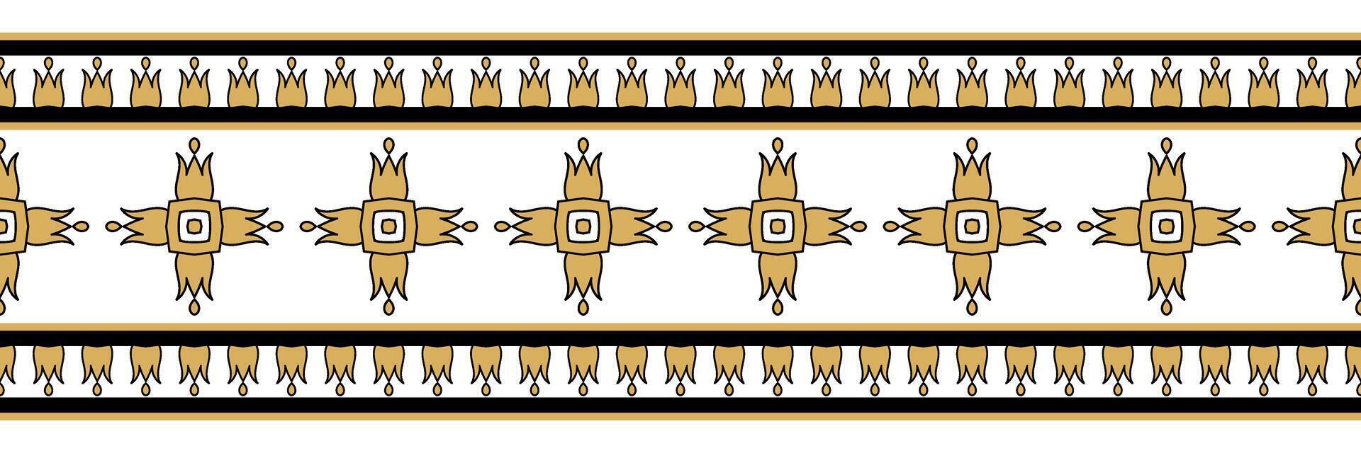 Indian Vintage Fabric Border Pattern Ethnic Design. vector