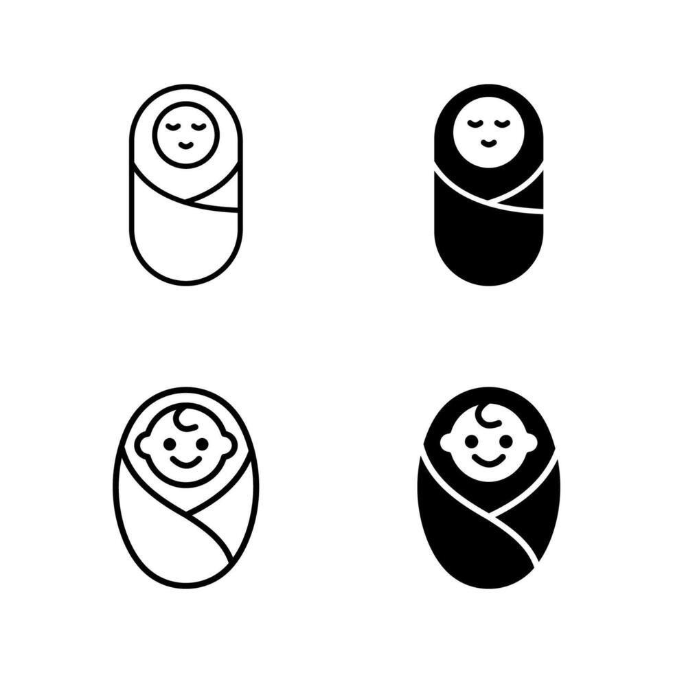 newborn icon set.. vector