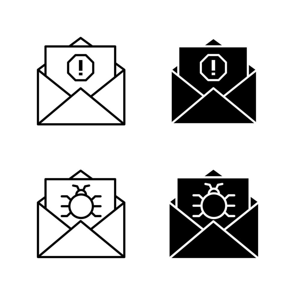 email virus icon set. vector