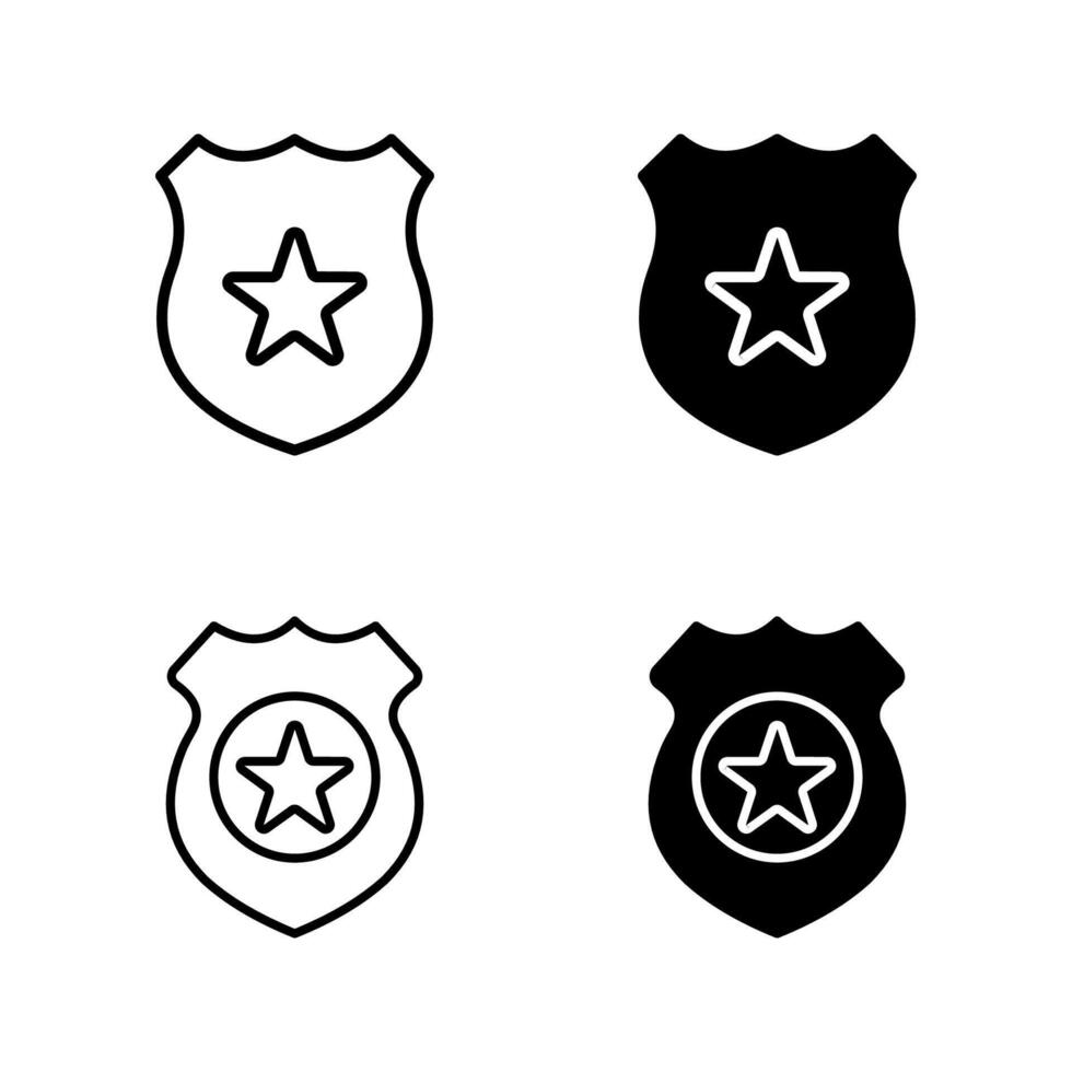 police badge icon set vector