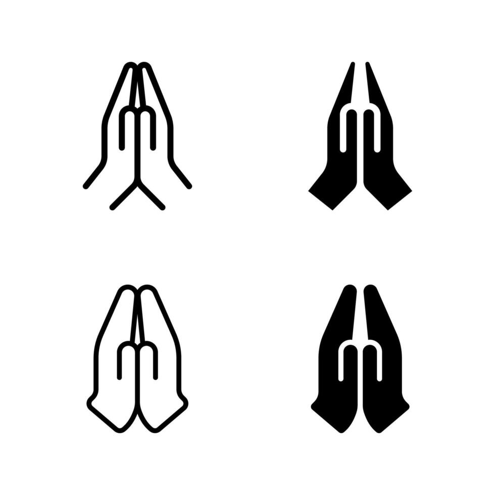 pray icon set. vector