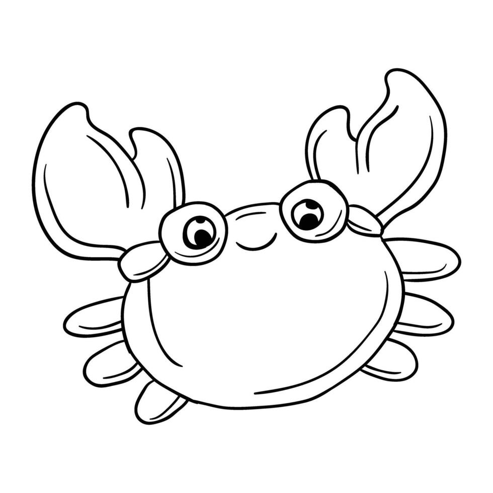 a cartoon crab coloring page vector