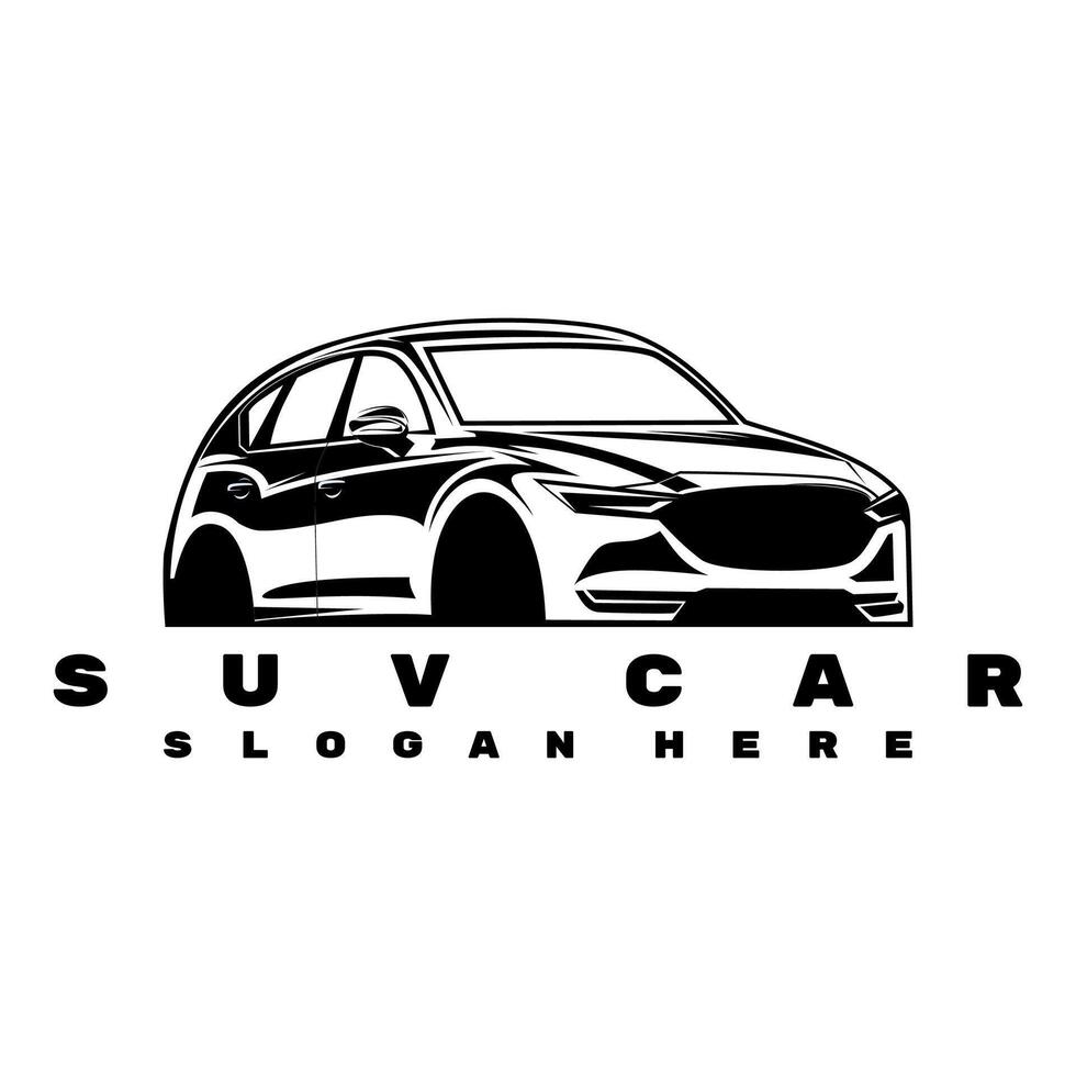 suv car side front view logo design art vector