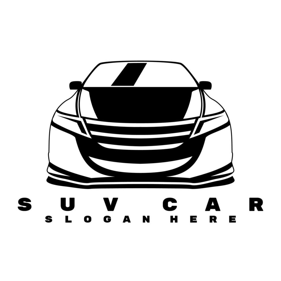 suv car front view logo design art vector