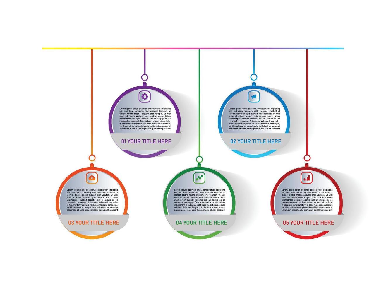 infographic with six different colored circles vector
