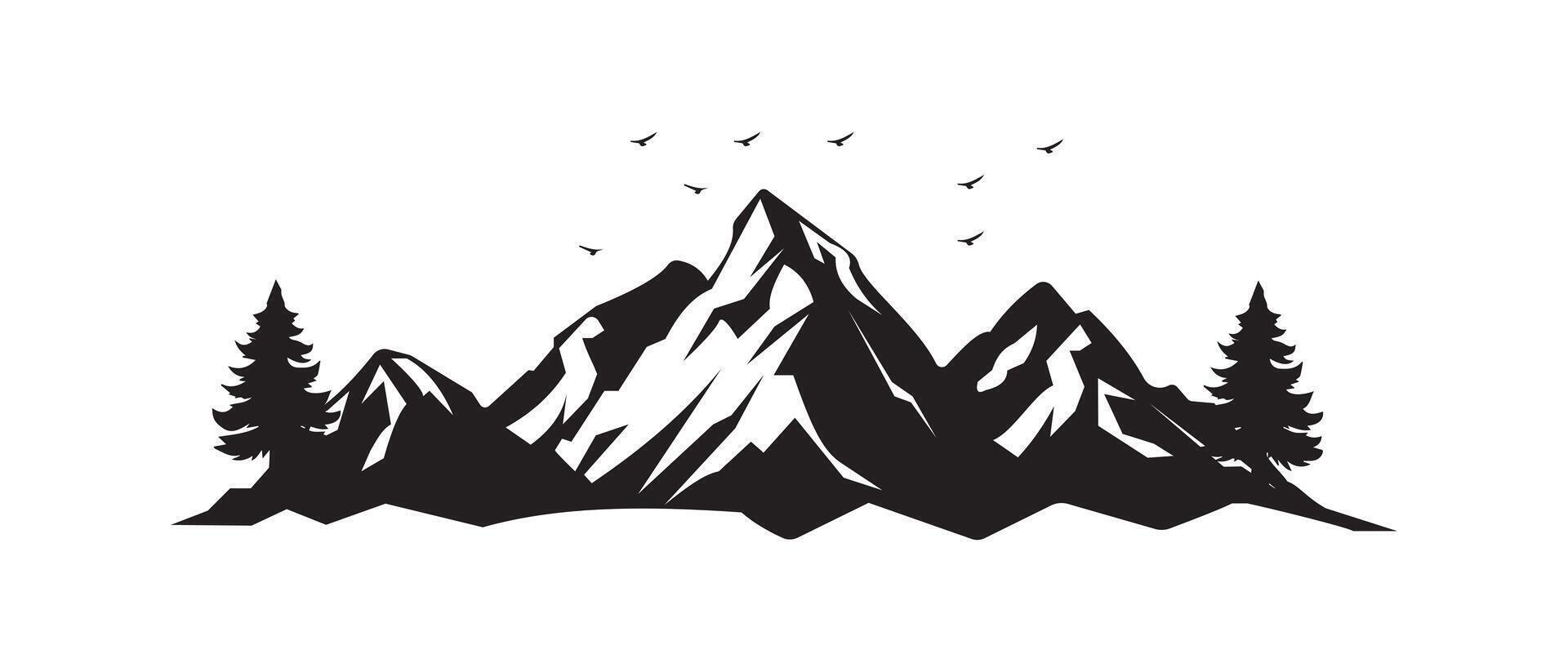 Mountain icon. Mountain silhouette - icon isolated on white background. Single mountain silhouette. Simple illustration. vector